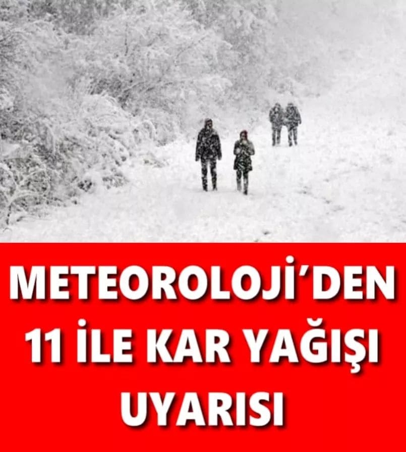 Meteoroloji Genel Müdürlüğü 11 ilde kar yağışı uyarısı yaptı galerisi resim 1