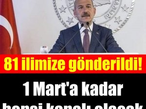 81 İlin valiliğine gönderildi. 1 Mart’a kadar hepsi kapalı olacak !