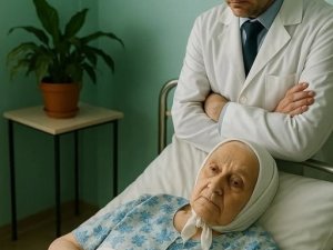 Hastanede yapayalnız yatan yaşlı bir kadın vardı;