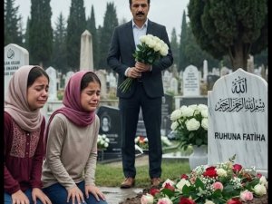 Adam, vefat eden eşinin mezarına geldiğinde