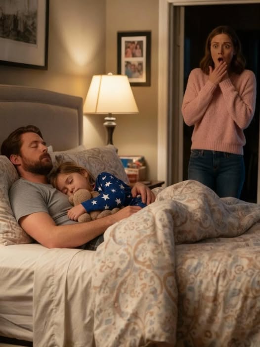 Sekiz yaşındaki bir kız çocuğu yalnız uyuyor