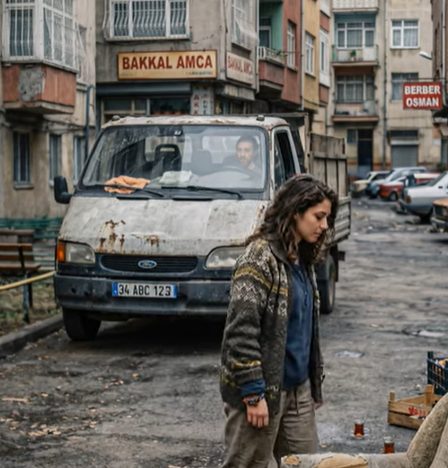 Bir kadın akşam çöp atmaya çıktı