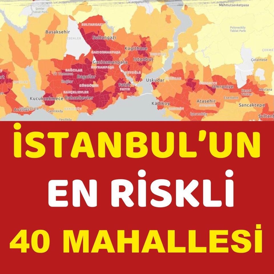 İstanbul'da k'oronavirüs riskinin en yüksek olduğu 40 mahalle galerisi resim 1