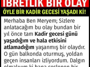 İbretlik Olay