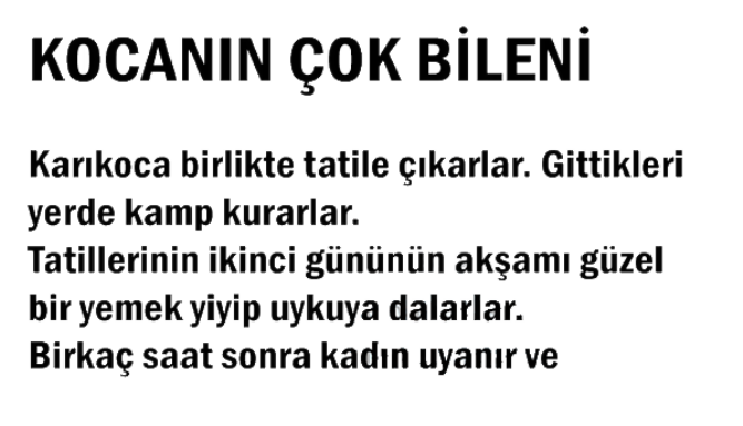 KOCANIN ÇOK BİLENİ