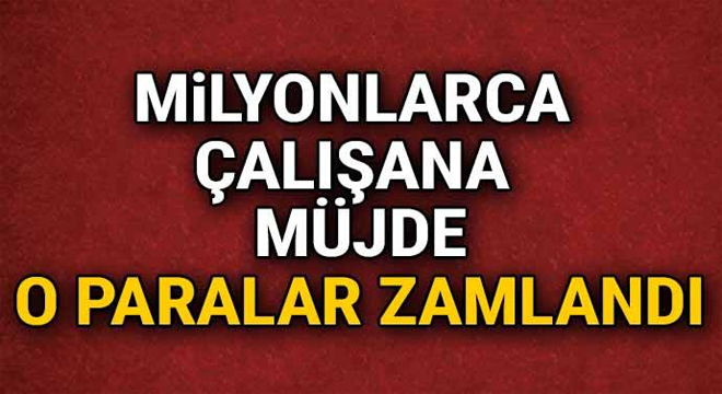 Milyonlarca çalışana müjde! O paralar zamlandı