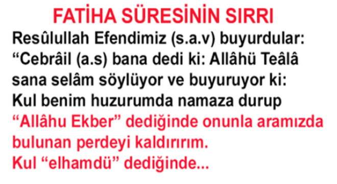 FATİHA SÜRESİNİN SIRRI