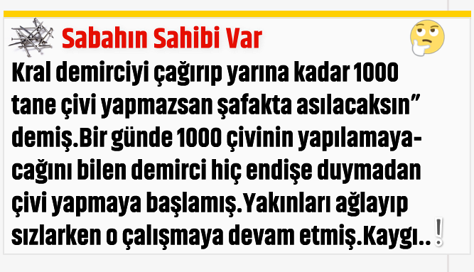 Sabahın Sahibi Var