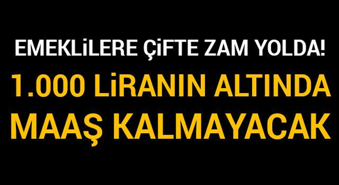 Emeklilere çifte zam yolda! Bin liranın altında maaş kalmayacak