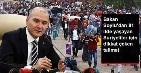 Bakan Soylu'dan Suriyeliler için dikkat çeken talimat!