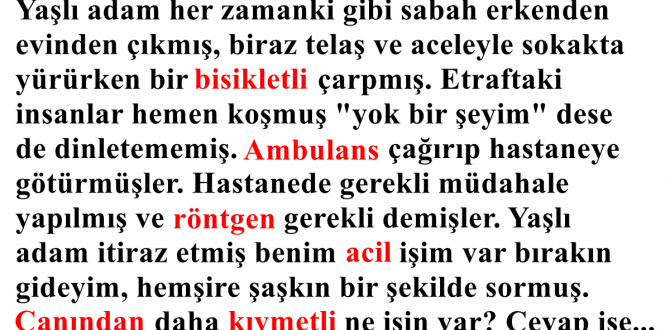 Yaşlı adam yolda gidiyordu ve bisiklet k-a-zasına karıştı.