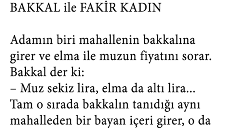 BAKKAL ile FAKİR KADIN