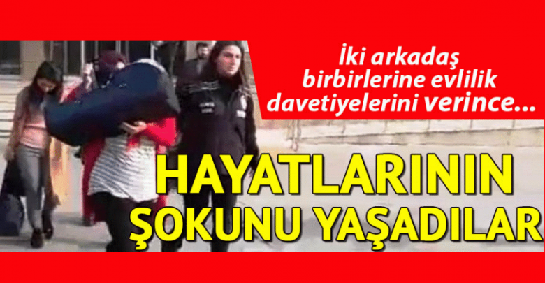 2 Arkadaş Birbirlerine evlilik davetiyelerini verince hayatlarının şokunu yaşadılar