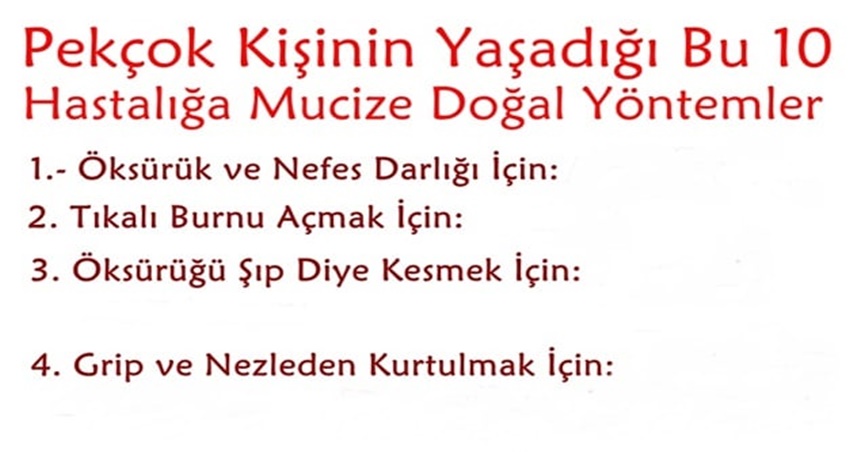 Kış Ayında Hemen herkesin yaşadığı bu 10 hastalığa karşı 10 doğal çözüm yöntemi