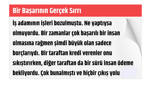 Bir Başarının Gerçek Sırrı