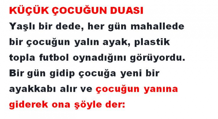 KÜÇÜK ÇOCUĞUN DUASI