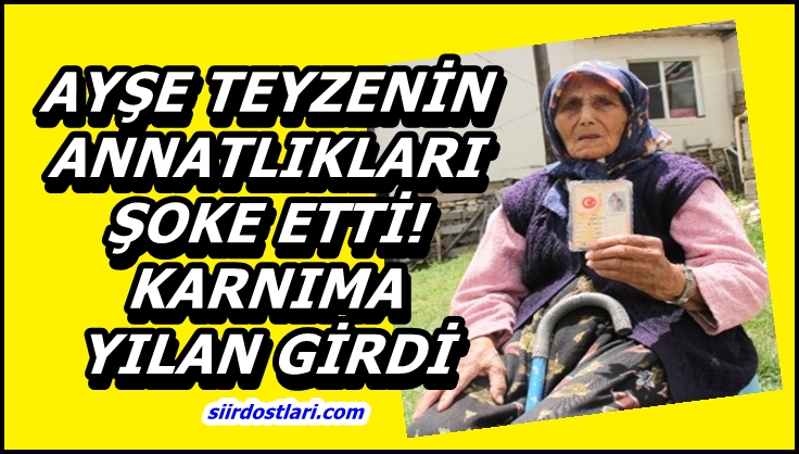 AYŞE TEYZENİN ANNATLIKLARI ŞOKE ETTİ ! KARNIMA YILAN GİRDİ