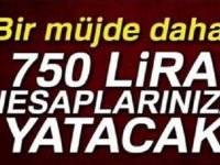 Bir Güzel Müjde Daha. 750 Lira Hesaplarınıza Yatacak